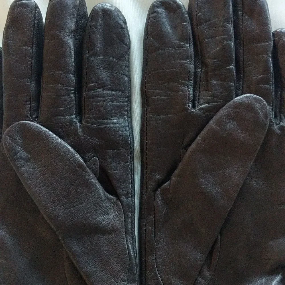 Nine West Butter Leather Gloves Espresso Color Size L